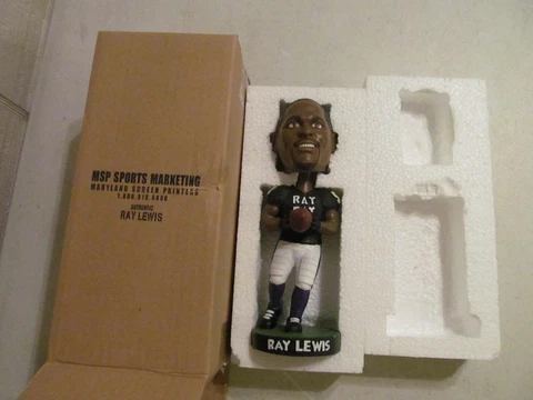 Baltimore Ravens Ray Lewis #52 "Ray Ray" Vintage Bobblehead w/ Box Cover