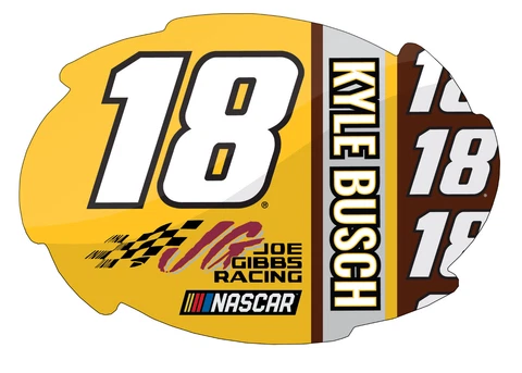 NASCAR #18 Kyle Busch 5"x6" Swirl Magnet-NASCAR Car Magnet Cover