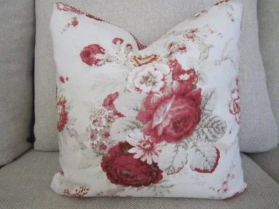 ¡¡ÚLTIMOS!!  Almohada Waverly Red Norfolk Rose Vintage Francés Country Toile Shabby Foto 1 de 2