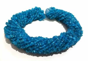1 Strand Natural Neon Apatite Chips Uncut Smooth 3-4mm Loose Beads 32"inch N2 - Picture 1 of 6