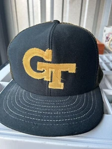 Georgia Tech Yellow Jackets Funcap Trucker Hat Mens Sz M/L Black NCAA Basketball - Picture 1 of 3