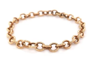 BRACCIALE CHARM MAGLIA OVALE ORO ROSA 14 KT LUNGHEZZA 7,75" 6,5-6,6 MM LARGHEZZA 5 GR DONNA - Foto 1 di 6