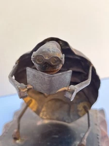 Sammlerstück Metall Schildkröte Figur - Lesepose auf Holzsockel, 5" - Bild 1 von 24