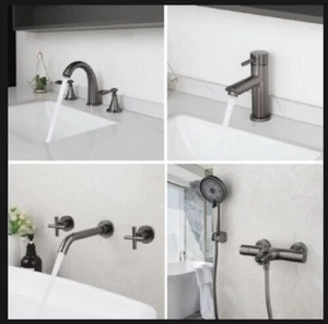 Juego de grifos de pulverización manual ducha de mano baño grifo mezclador montado en pared - Imagen 1 de 52