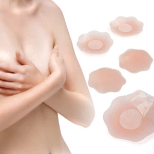 Self-adhesive Silicone Invisible Sticker Breathable Nipples Cover Boob Pad - Picture 1 of 10