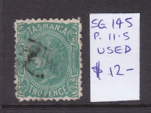TASMANIA:  2d GREEN QV  SIDEFACE  SG 145 PERF 11.5  FINE USED - Bild 1 von 1