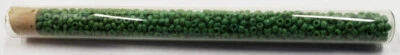 5 Grams 1920s  Vintage Opaque Deep Green  French Beads Glass Tube 10/0 BBT-28 - Image 1 of 4