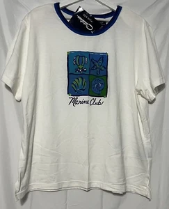 Vintage Catalina Collection Damen Tshirt 3x Marine Club Beach Shells Neu mit Etikett - Bild 1 von 5