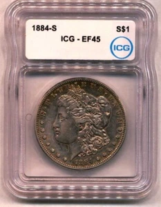 1884-S MORGAN DOLLAR ICG XF45 - Picture 1 of 2