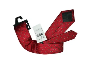 Ralph Lauren big boys Silk tie. One size red /holiday  Christmas Tree theme - Picture 1 of 7