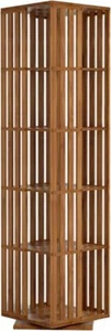 360 Display Spinning Bookshelf Bamboo Bookshelf Floor Standing Wood Narrow Book - Picture 1 of 9