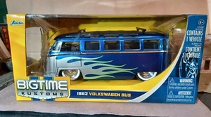 Jada Bigtime Kustoms 1/24 1962 VW Bus Blue w/ flames MIB 62 Diecast van - Picture 1 of 4