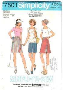 Simplicity 7501 Sewing Pattern Misses Pullover Stretch Knit Top 22 1/2 - 24 1/2 - Picture 1 of 4