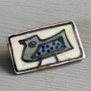 Vintage KARIN OG AASE Pin Brooch Bird Ceramic Signed Danmark Danish MCM Ceramic - Picture 1 of 8