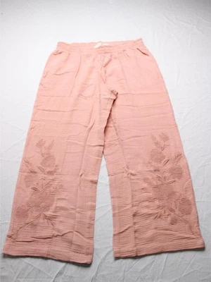 Pantalones Peace Love World para mujer Petite Boheme algodón gasa BL1 Coral Nube talla LP Foto 1 de 4