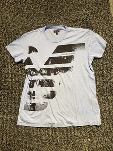 Camiseta azul con estampado de logotipo Armani Jeans Miami para hombre talla XL - Imagen 1 de 11