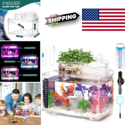 Kit de acuario Betta de 25 galones con sistema de autolimpieza y accesorios completos Foto 1 de 4