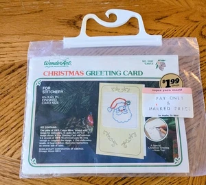 Wonderart Christmas Greeting Card Craft Kit Embroidery Stitchery Unopened - Picture 1 of 5