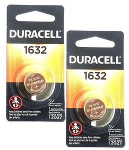 2 New Duracell CR1632 DL1632 Lithium Coin Cell Batteries 3V- USA Seller - Picture 1 of 6
