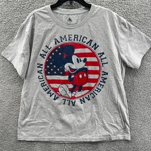 Mickey Mouse All American Men's 2XL Disney Parks Disneyland Gray USA T Shirt XXL - Imagen 1 de 8