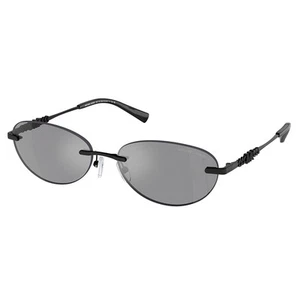 Michael Kors MANCHESTER MK 1151 1005/1 Black Metal Oval Sunglasses Grey Lens - Picture 1 of 3