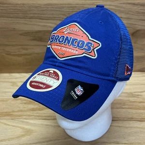 Denver Broncos Hat Blue New Era Heritage 9Twenty Snapback Trucker Mesh NFL Cap - Picture 1 of 10