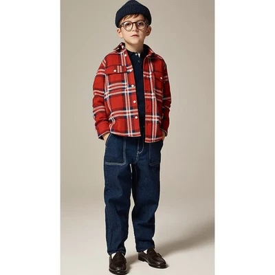 J Crew crewcuts Boys Seabord Soft Knit Shirt 10 Red Plaid NWT Kids CE411 J.Crew - Image 1 of 4