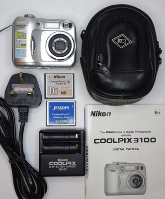 NIKON Coolpix 3100, Retro 3.2MP Digital Camera, Silver, Tested - Image 1 of 4