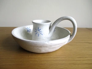 Studio Art Pottery Chamber Candlestick with Handle HAMER Old Hunstanton Norfolk - Picture 1 of 5