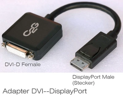 ADAPTER MONITORKABEL KABEL DISPLAY PORT DP MALE > DVI-D FEMALE V179 - Bild 1 von 2