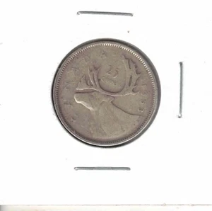 1953 Canada Queen Elizabeth II Caribou Silver 25 cent quarter coin 80% .800 pure - Picture 1 of 2