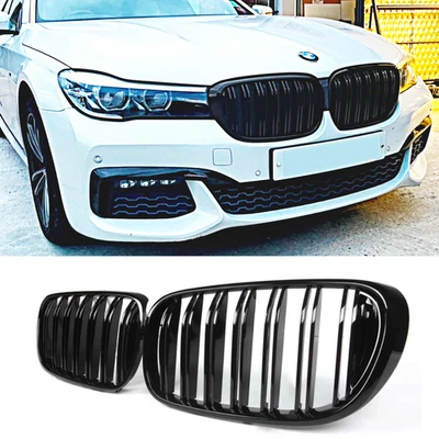 Fit 2016-2019 BMW G11 G12 7-Series Front Bumper Grill Diamond Gloss Black Grille Foto 1 de 4