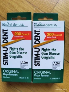 Removedores de placa Stim-U-Dent 16 paquetes de 25 selecciones/caja 400 selecciones sabor como nuevo - Imagen 1 de 2