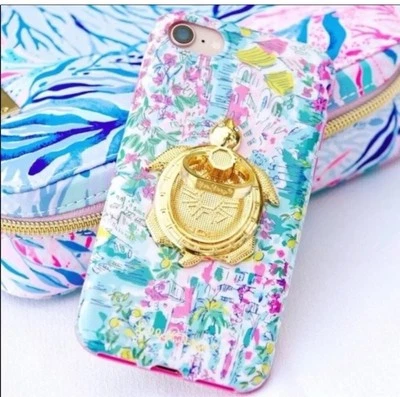 Nuevo Anillo Teléfono Lilly Pulitzer GWP Tortuga Dorado Novedad Preppy Foto 1 de 4