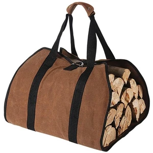 Porta legna da ardere, 38 pollici x 18 pollici 16 oz porta tronchi in tela cerata per legna da ardere, woo... - Foto 1 di 7