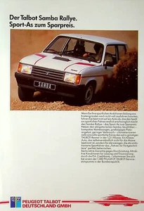 242964) Talbot Samba - Rallye - Prospekt 1983 - Bild 1 von 1