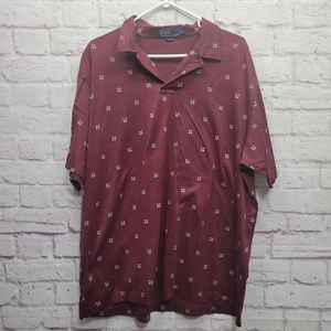 Polo Ralph Lauren Crest Estampado Completo Talla XL Borgoña Granate Golf Informal - Imagen 1 de 8