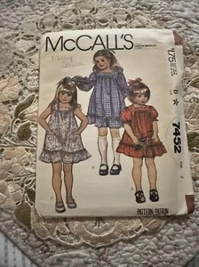 Vintage 1981 Schnittmuster, McCalls #7452, Kleid, Kleinkind, Gr. 2, ungeschnitten - Bild 1 von 4