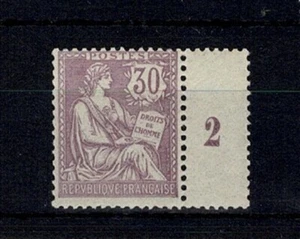 SELLO FRANCE YVERT 128 SCOTT # 137"" DERECHOS DEL HOMBRE 30c VIOLETA 1902"" sin montar o nunca montado en muy buen estado x785 - Imagen 1 de 2