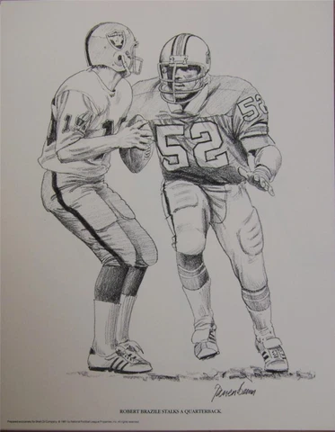 Robert Brazile 1981 Houston Oilers Shell Oil Poster ... 10 7/8" x 13 7/8" Cover