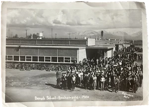 Denali School Photo 1950 Anchorage AK Students Bicycle Johnson Foto Principal - Picture 1 of 8