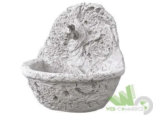 GDLC Fontana da Giardino Capri a Parete in Granulato di Pietra Bianco 531665