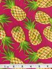 Golden Pineapples on Fuchsia Quilt Fabric -  Free Shipping - Yard