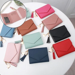 Small Wallet for Women Bifold Leather Mini Purse Credit Card Holder Short Wallet - Picture 1 of 16