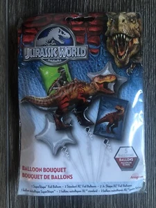 Jurassic World Dinosaur 5pc Bouquet Birthday Party Foil Balloons Decorations - Picture 1 of 2