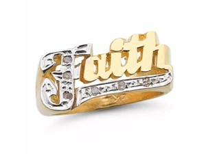 Personalized Diamond Shiny Name Ring - Unisex Script Style 9MM Sterling Silver o - Picture 1 of 2