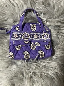 Vera Bradley kleine Baguette Handtasche 6 1/2 "x 6" Kosmetiktasche lila - Bild 1 von 6