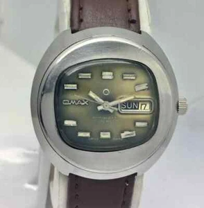 Omax Automatic Day/Date Green Dial Vintage Men’s Watch - Picture 1 of 10