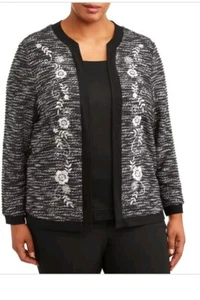 Women's Plus Size Long Sleeve Boucle Jewel Neck 2-ferC.d. Daniel's 3X - Picture 1 of 5