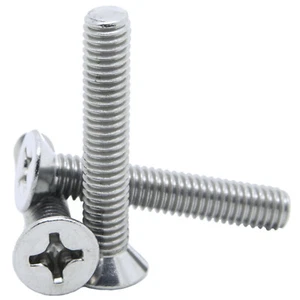 2.5mm M2.5 PHILLIPS FLAT COUNTERSUNK MACHINE SCREWS A2 STAINLESS STEEL DIN 965h - Picture 1 of 1